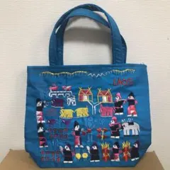 新品 ラオス モン族 ハンドメイド 刺繍トートバッグ ブラック 民族刺繍