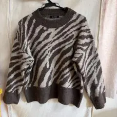 non-hedge ゼブラ柄 長袖ニット