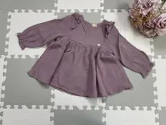 プティマインパープル フリル付き Aライン トップス110サイズ