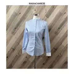 NARACAMICIE ナラカミーチェ ストライプ 刺繍ロゴ クレリックシャツのサムネイル