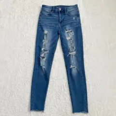 アメリカンイーグル　ストレッチ　スキニー　デニムパンツ　S ハイライズ