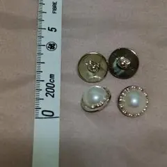 パール風 デザイン ボタン 約1.5cm 4個