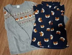 値下げ☆H＆M キツネ ニット ・フリースパーカーセット 80・92