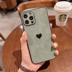 iPhoneケース iPhone7/8/SE2/SE3 スマホケース　ハート　緑