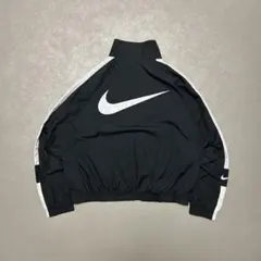 NIKE 20s中国製ビッグスウッシュナイロンジャケットモノトーンスポーツMIX