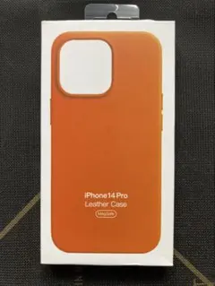新品MagSafe対応 iPhone 14 レザーケース オレンジ - メルカリ