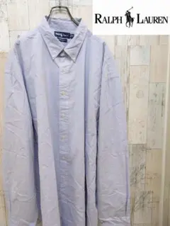 Ralph Lauren 3LT 水色ピンチェック ボタンダウンシャツ