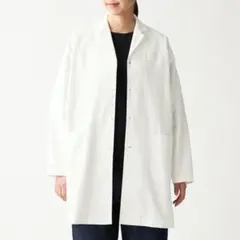 MUJI Labo 綿オックスフォードロングシャツオフ白・新品 羽織