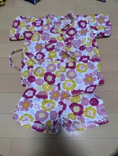花柄 甚平 90サイズ　日本製　女の子　ピンク　赤色