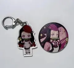 鬼滅の刃禰豆子缶バッチアクリルキーホルダーセット