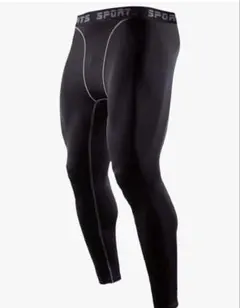 スポーツタイツ メンズスパッツ レギンス アンダーウェア 吸汗速乾　L ブラック