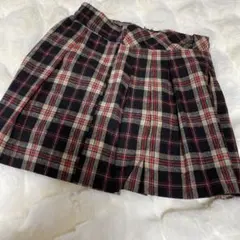 チェック柄プリーツミニキュロット