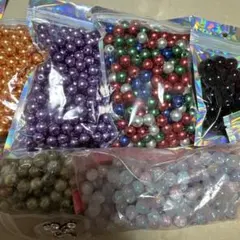 ガラスビーズパール系 黒大玉12mm