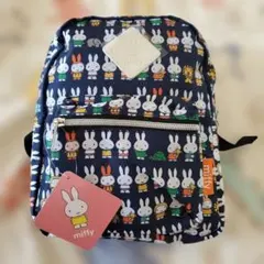 新品 タグ付き miffy キャラクター柄 リュック ネイビー