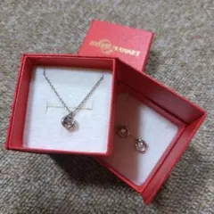 ダンシングストーン シルバー925 ネックレス＆ピアスのセット ジルコニア