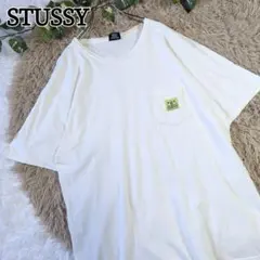 STUSSY ステューシー 白 ポケット Tシャツ 無地 Lサイズ