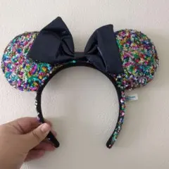 ミッキー耳カチューシャ カラフルスパンコール