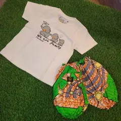 2way　カボチャパンツ　80～100サイズ　お揃いコーデにも　グリーン系