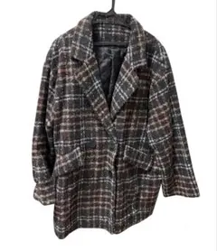 【GRL】チェック柄ダブルボタンコートのサムネイル