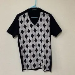 ユナイテッドアローズ 半袖シャツ アーガイル ダークネイビー