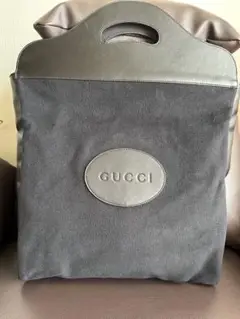 GUCCI グッチ ブラックハーフレザーハンドバッグ トートバッグ ユニセックス