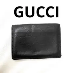 GUCCISSHIMA二つ折り名刺入れ　ブラックカードケース　GGエンブレムのサムネイル