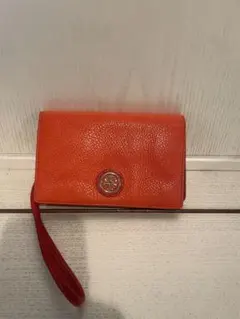 トーリーバーチ(tory burch) ミニクラッチバッグ　オレンジandピンク