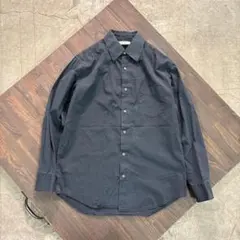 8BS1 インポート　無地シャツ　ブラック　長袖　M 古着used