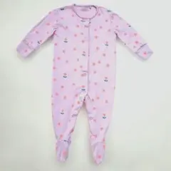 【美品】nextbaby足付きロンパース ラベンダー水玉模様 3ヶ月～6ヶ月