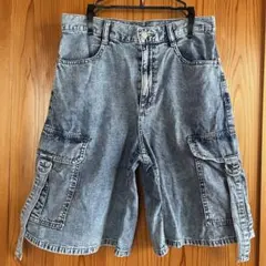 GU ライトデニムカーゴハーフハーフパンツ　レディース　Mのサムネイル