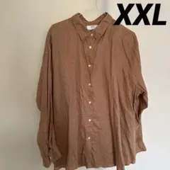 UNIQLO プレミアムリネンシャツ　オレンジ　XXL