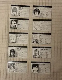 DEATH NOTE キャラクターカード 10枚セット