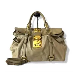 miumiu vitello lux side ribbon Bag 2way