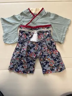 ベビー袴ロンパース 70サイズ 青 初節句 お食い初め