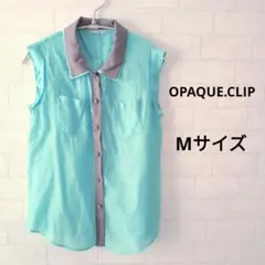 ★値下げ★美品☆OPAQUE.CLIP ノースリーブシャツ グリーン系 Mサイズ