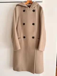 IENA 36グレージュ　フード付き ダブルブレストコート