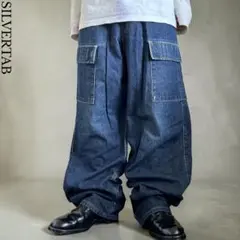 USA製90s極太 silvertab バギーデニムカーゴパンツ HIPHOP