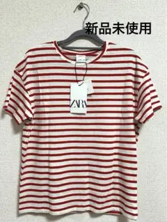 【新品未使用】ZARA ボーダーTシャツ 赤
