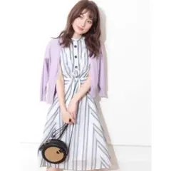 リランドチュール エアリーストライプシャツワンピース