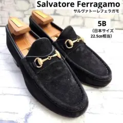 サルヴァトーレフェラガモ　ビットローファー　ローファー　金具　スエード