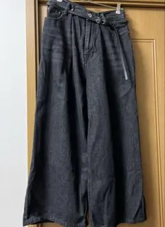 URBAN RESEARCH デニム ワイドパンツ ベルト付 Mのサムネイル