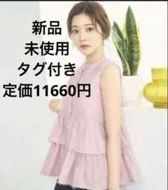 fiolily キラキラ スパークリングペプラムスリーブレス トップス 山本
