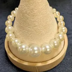 アクリルパールブレスレット 大粒 シルバー留め具