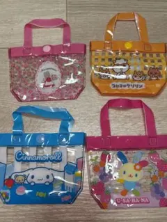 サンリオキャラクター プールバッグ風 ミニポーチ 4点セット