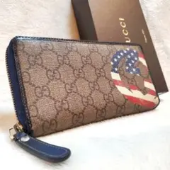 美品】GUCCI 長財布 RANIA ラニア ラウンドファスナー ネイビー - メルカリ