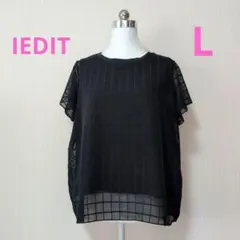 ゆ*.様 IEDIT　シフォンブラウスT(半袖)　レディース　ネイビー　Lサイズのサムネイル