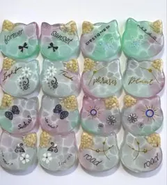 ねこちゃん海塗りパーツ　レジンカボション