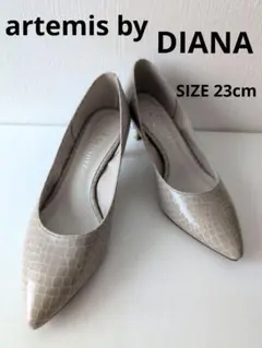 美品artemisbyDIANAベージュパンプスポインテッドトゥSIZE23cm