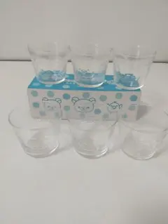 リラックマ　涼やかぷっくりガラスカップグラス6個セット