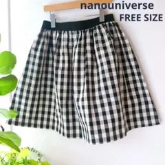 nanouniverseふんわり張り感かわいいチェックスカート F フリーサイズのサムネイル